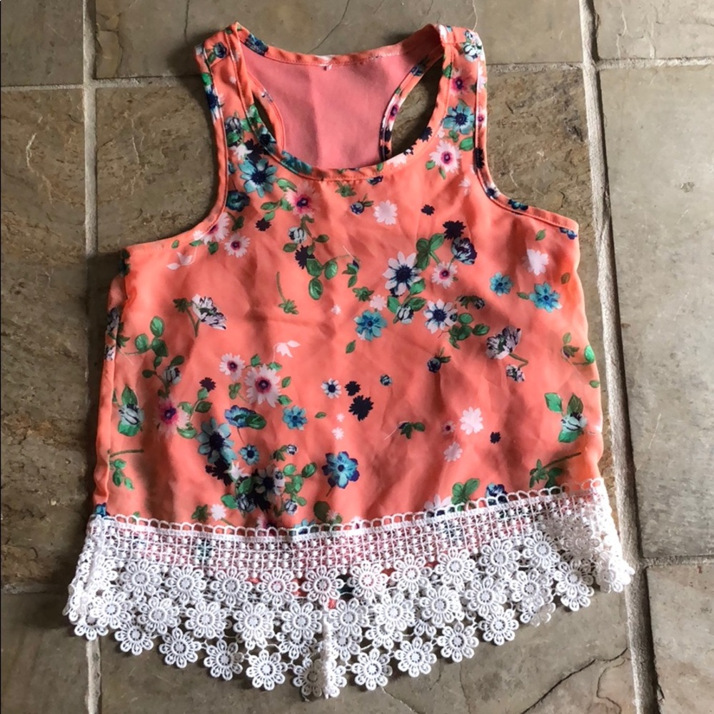 ❗️5 for $25❗️🎀 Little girls flowered racerback